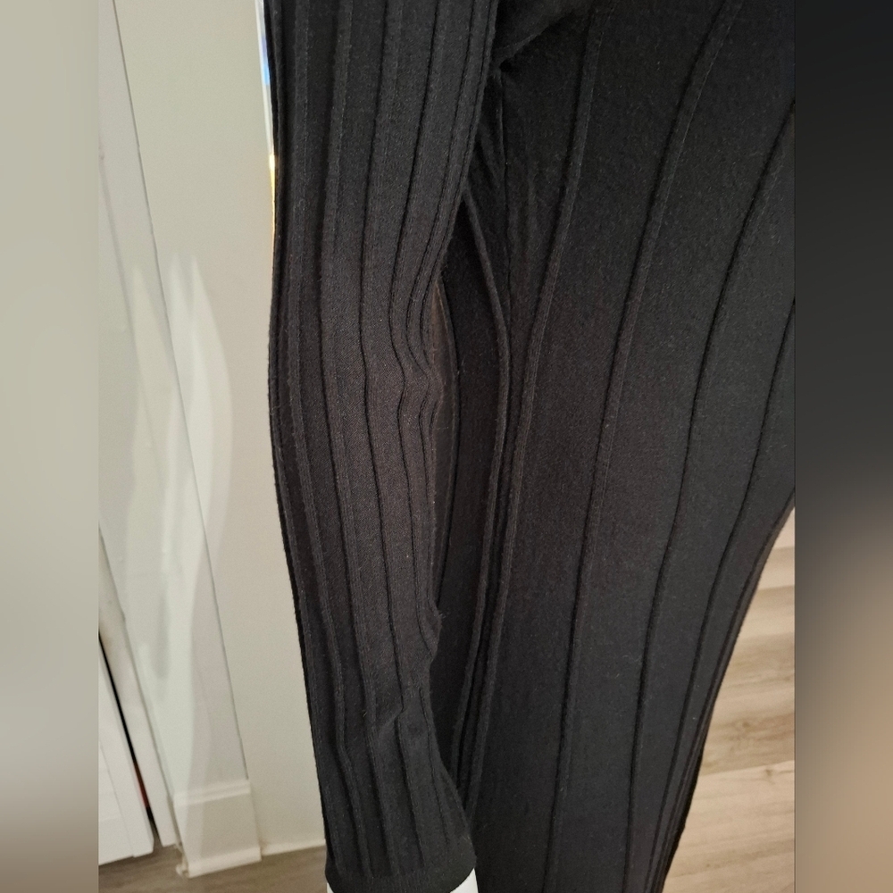 Lucky brand maxi dress Ribbed Monck Neck Long Sleeves Black Size LARGE - Picture 5 of 15